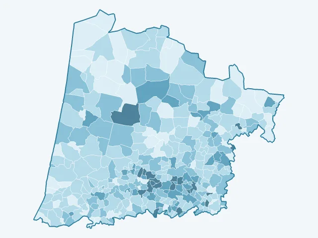 Carte du vote Anne Hidalgo dans les Landes (40)