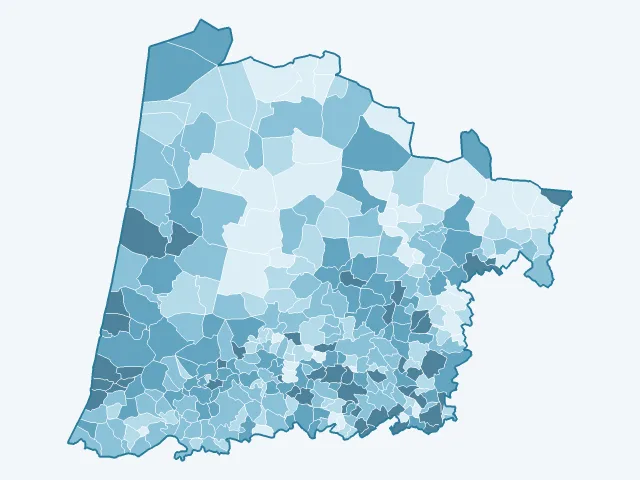 Carte du vote Emmanuel Macron dans les Landes (40)