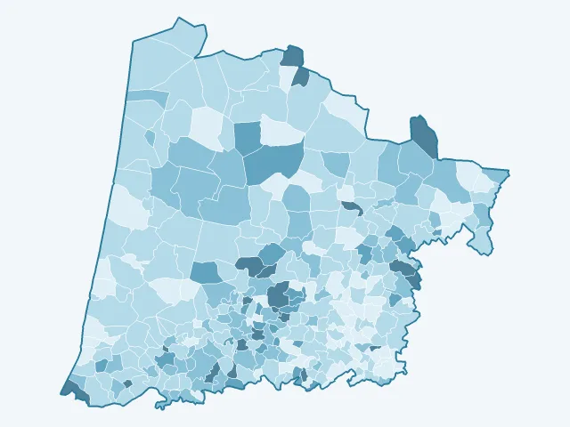 Carte du vote Fabien Roussel dans les Landes (40)