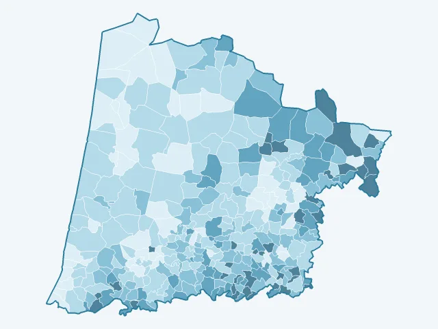 Carte du vote Jean Lassalle dans les Landes (40)