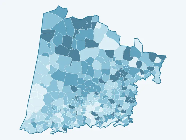 Carte du vote Marine Le Pen dans les Landes (40)