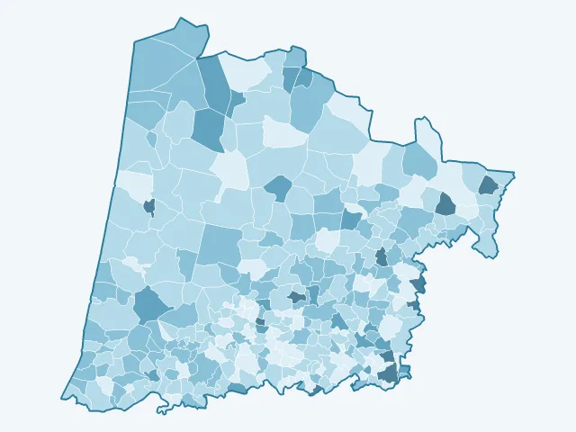 Carte du vote Nicolas Dupont-Aignan dans les Landes (40)