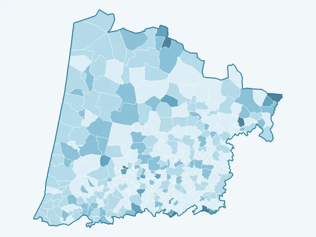 Carte du vote Philippe Poutou dans les Landes (40)