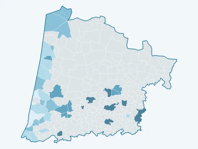 Carte du rendement locatif dans les Landes (40)