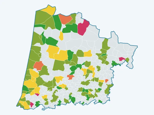 Carte du sentiment de sécurité dans les Landes (40)