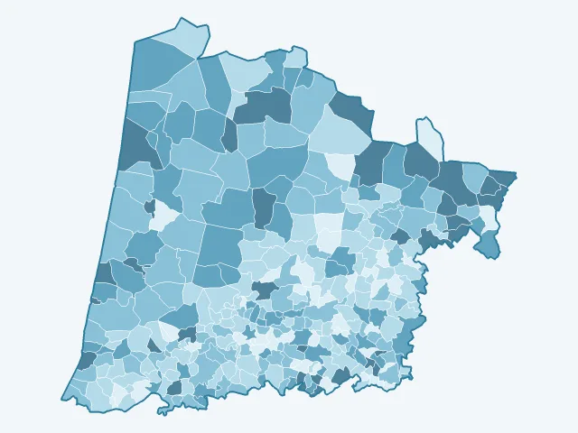 Carte du taux de chômage dans les Landes (40)