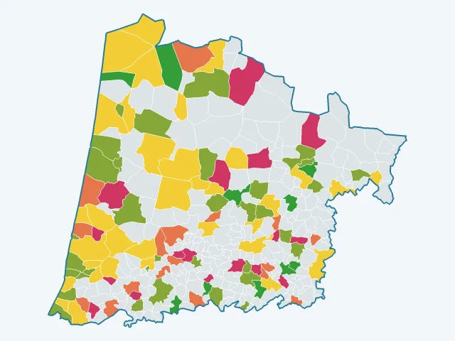 Carte de la vie pratique dans les Landes (40)