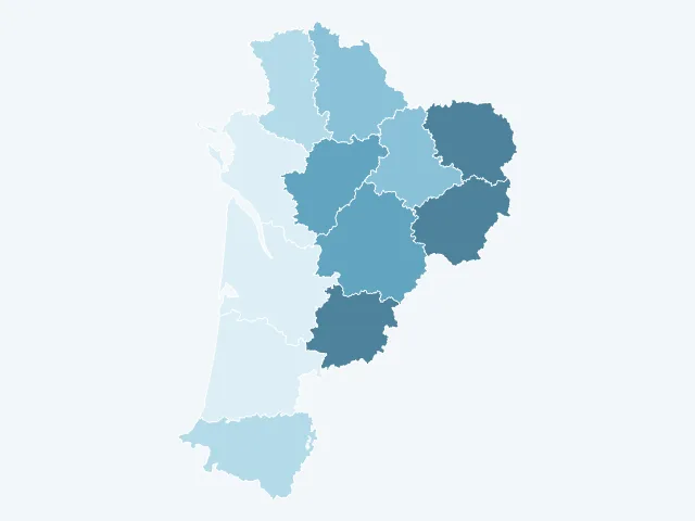 Carte des logements vacants en Nouvelle-Aquitaine