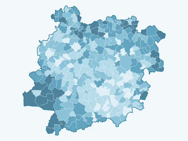 Carte de l'âge moyen dans le Lot-et-Garonne (47)