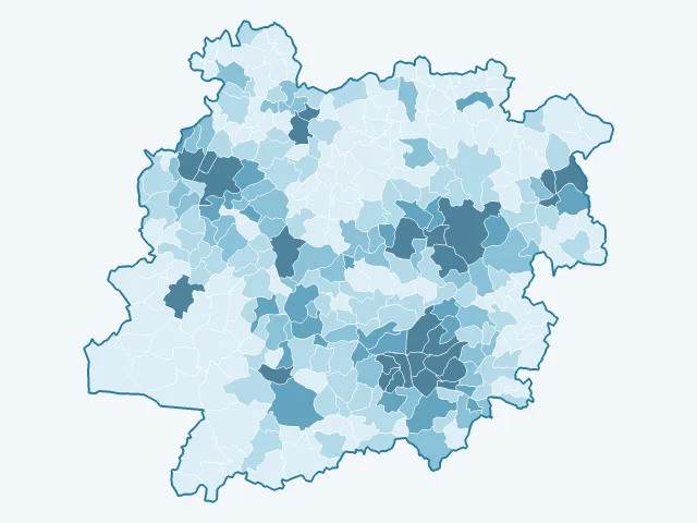 Carte de la densité de population dans le Lot-et-Garonne (47)