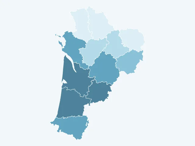 Carte du vote Éric Zemmour en Nouvelle-Aquitaine