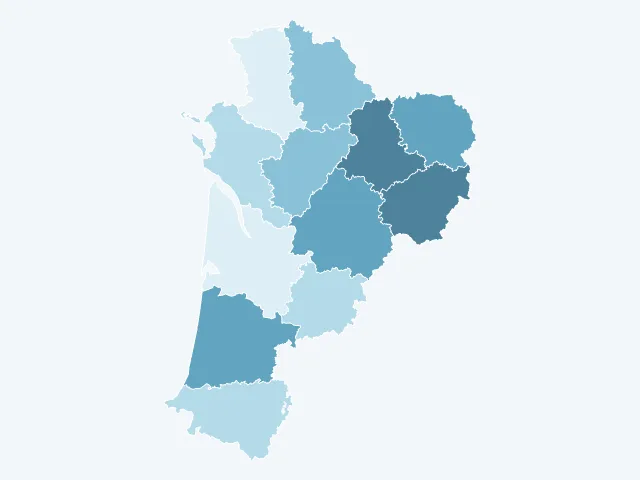 Carte du vote Fabien Roussel en Nouvelle-Aquitaine