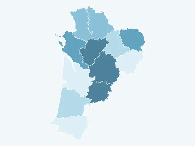 Carte du vote Marine Le Pen en Nouvelle-Aquitaine