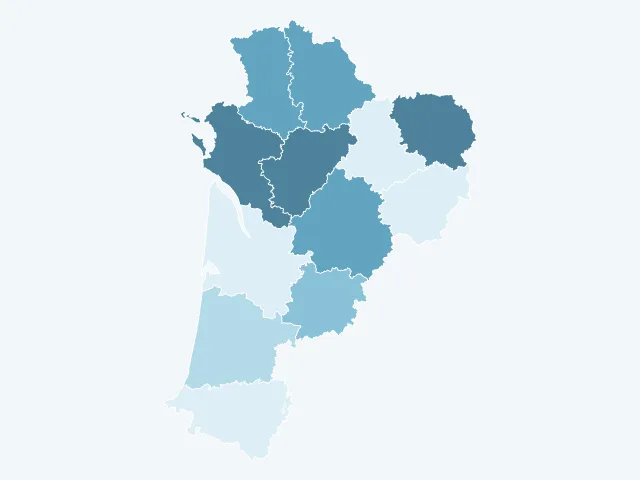 Carte du vote Nicolas Dupont-Aignan en Nouvelle-Aquitaine
