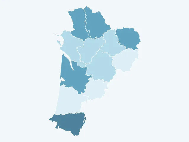 Carte du vote Philippe Poutou en Nouvelle-Aquitaine