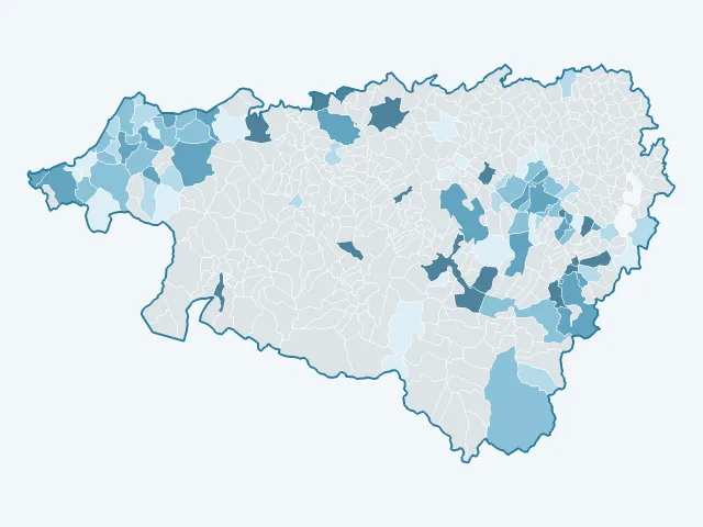 Carte de l'évolution des prix immobiliers dans les Pyrénées-Atlantiques (64)