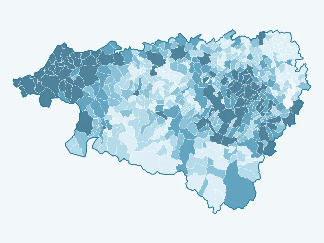 Carte du nombre d'habitants dans les Pyrénées-Atlantiques (64)