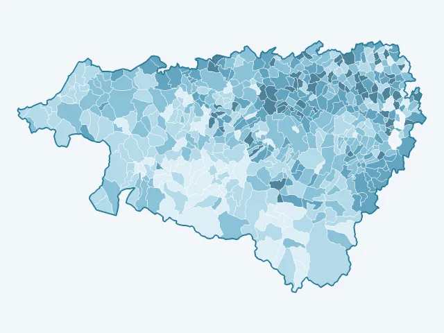 Carte du vote Marine Le Pen dans les Pyrénées-Atlantiques (64)