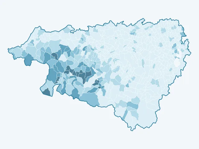 Carte du vote Philippe Poutou dans les Pyrénées-Atlantiques (64)