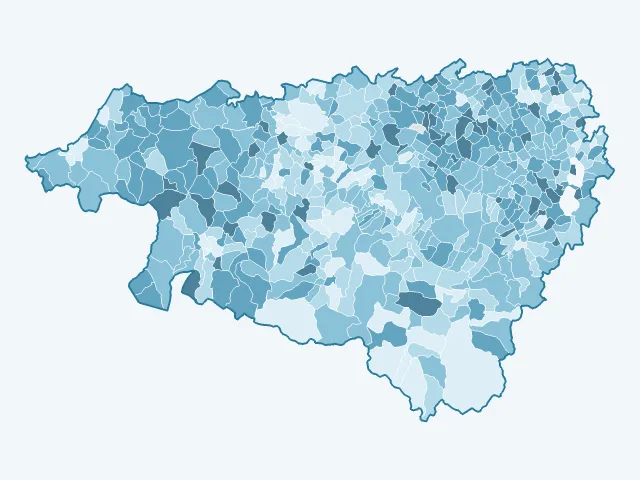 Carte de la population active dans les Pyrénées-Atlantiques (64)
