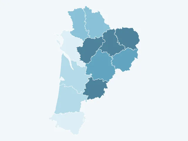 Carte du rendement locatif en Nouvelle-Aquitaine