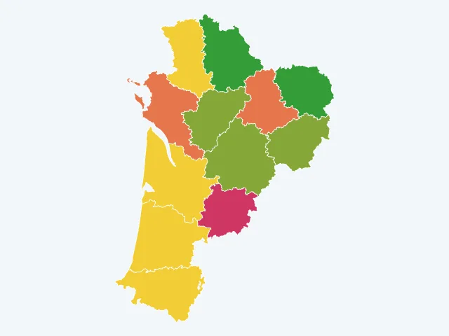 Carte des infractions liées aux stupéfiants en Nouvelle-Aquitaine