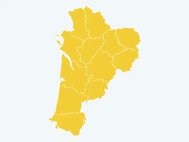 Carte de l'indice de tranquillité en Nouvelle-Aquitaine