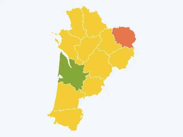 Carte de la vie pratique en Nouvelle-Aquitaine