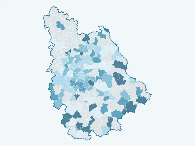 Carte de l'évolution des prix immobiliers dans la Vienne (86)