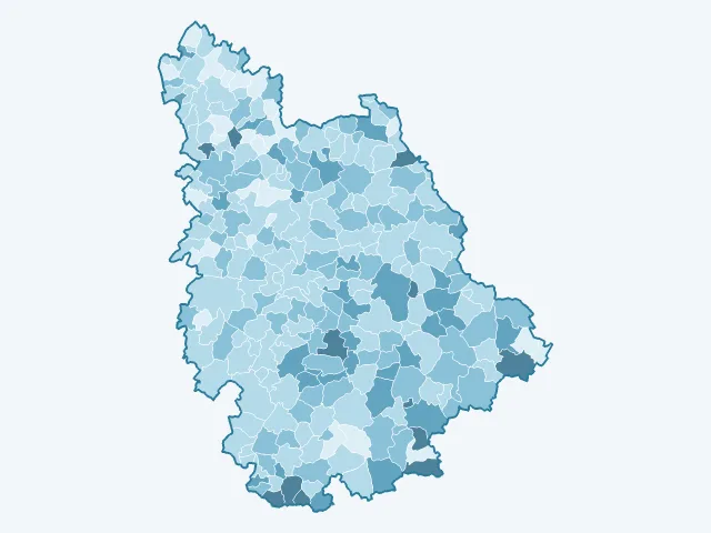 Carte du vote Fabien Roussel dans la Vienne (86)