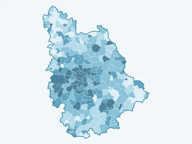 Carte du vote Jean-Luc Mélenchon dans la Vienne (86)