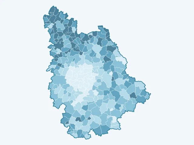 Carte du vote Marine Le Pen dans la Vienne (86)