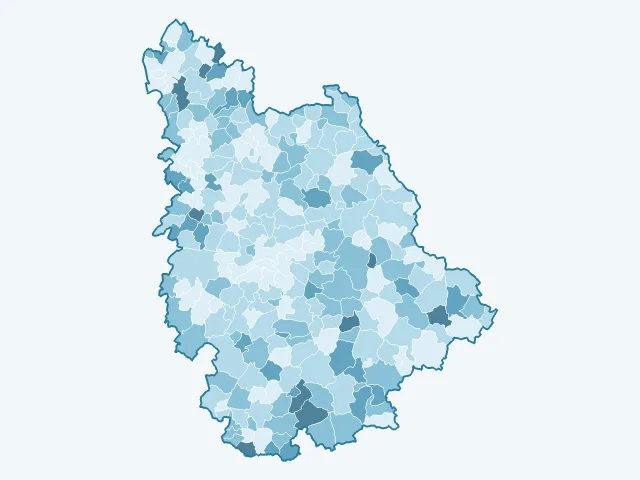 Carte du vote Nathalie Arthaud dans la Vienne (86)