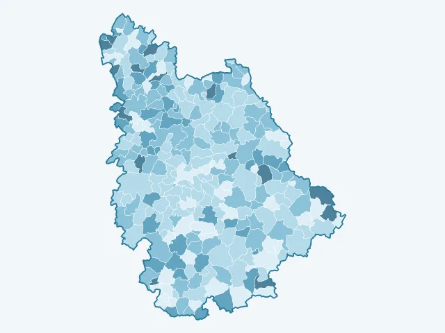 Carte du vote Nicolas Dupont-Aignan dans la Vienne (86)