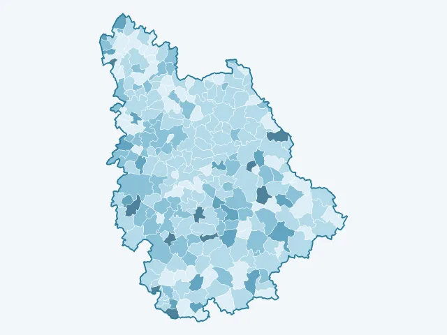 Carte du vote Philippe Poutou dans la Vienne (86)