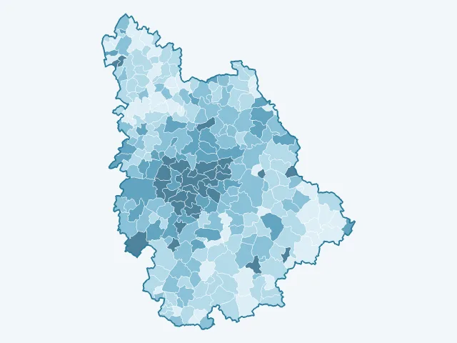 Carte du vote Yannick Jadot dans la Vienne (86)