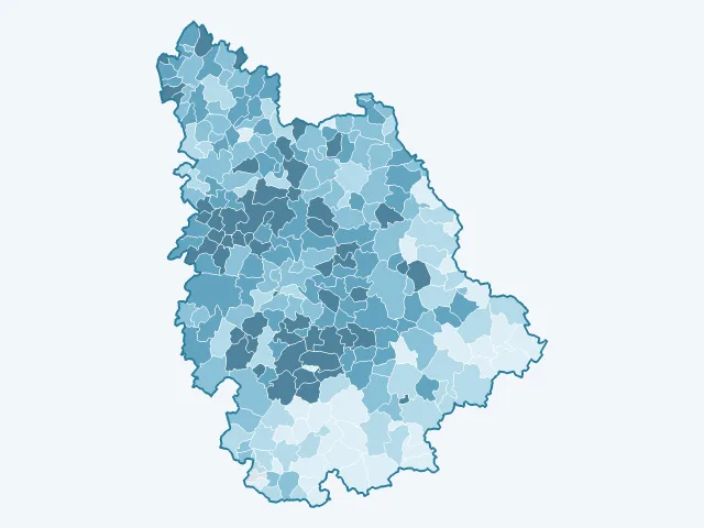 Carte de la population active dans la Vienne (86)