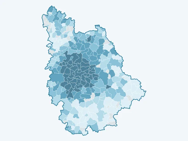 Carte des prix de l'immobilier dans la Vienne (86)