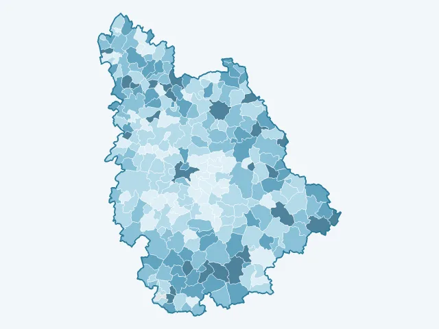 Carte du taux de chômage dans la Vienne (86)