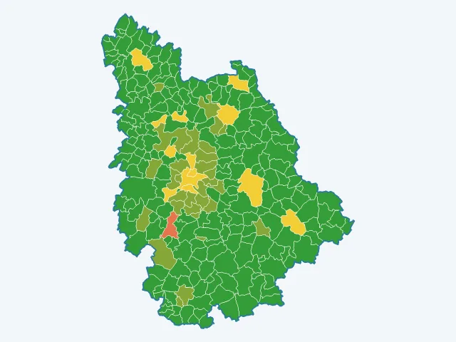 Carte de l'indice de tranquillité dans la Vienne (86)
