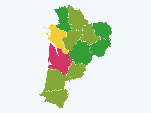 Carte des vols et dégradations en Nouvelle-Aquitaine