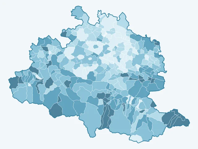 Carte de l'âge moyen dans l'Ariège (09)