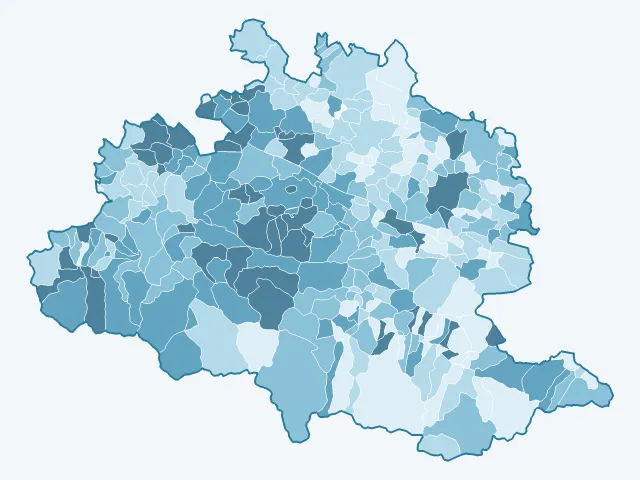 Carte du vote Jean-Luc Mélenchon dans l'Ariège (09)