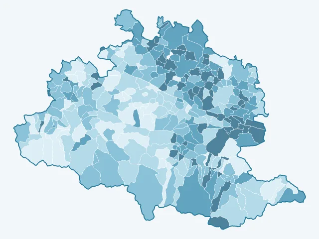 Carte du vote Marine Le Pen dans l'Ariège (09)
