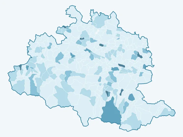 Carte du vote Nathalie Arthaud dans l'Ariège (09)