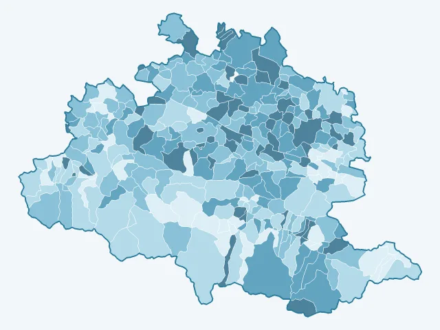 Carte de la population active dans l'Ariège (09)
