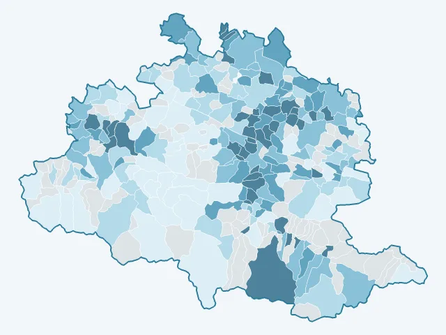 Carte du revenu moyen dans l'Ariège (09)