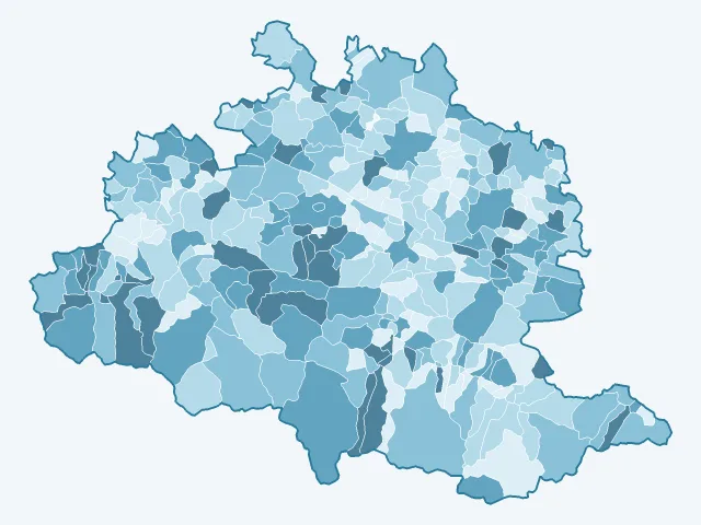 Carte du taux de chômage dans l'Ariège (09)