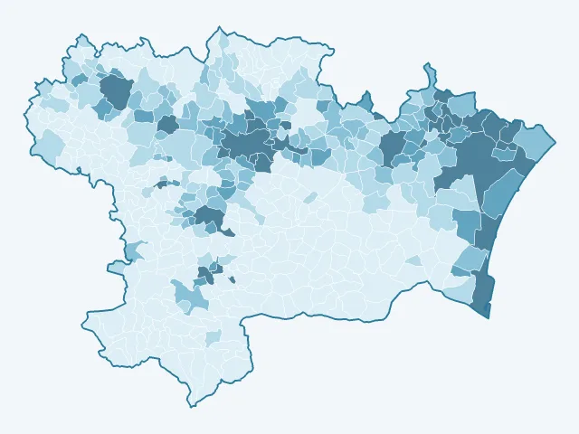 Carte de la densité de population dans l'Aude (11)