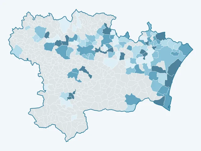Carte de l'évolution des prix immobiliers dans l'Aude (11)